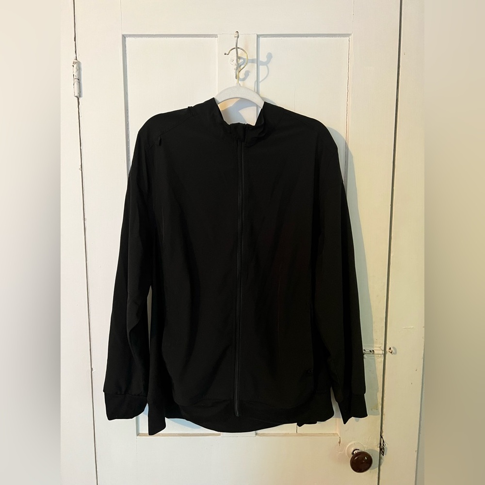 Black and Teal Monarch Scrub Zippered Jackets